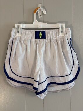 Free People Movement Varsity Blues Shorts white with blue piping XS